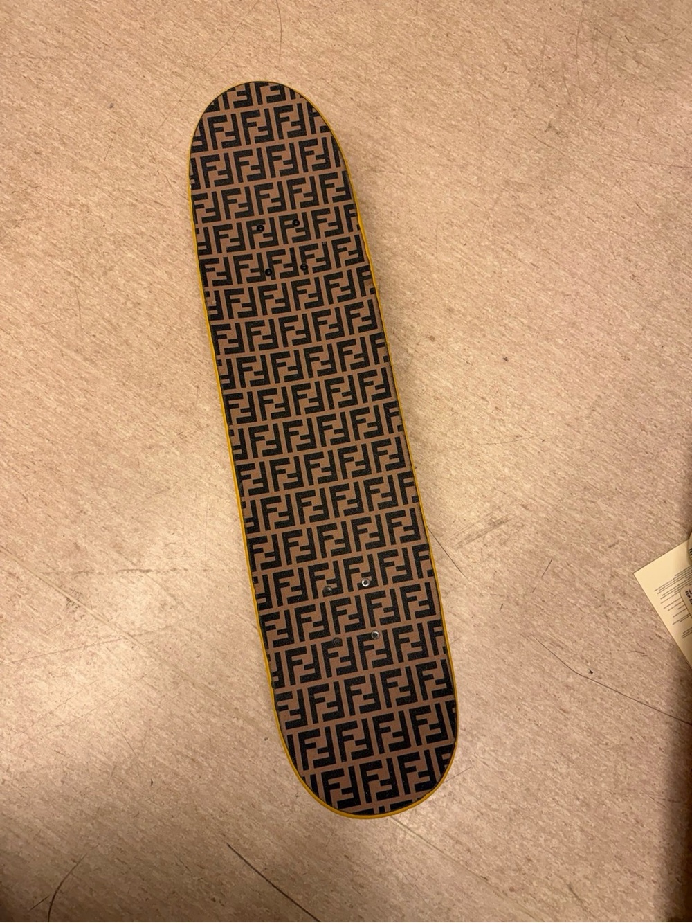 Fendi-Brown and Black Monogram Skateboard Deck